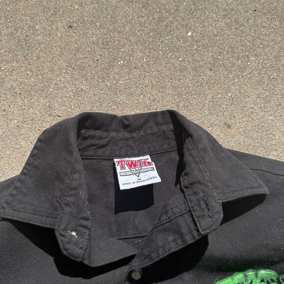 Men's Vintage 2004 Sturgis Bike Week Black Skeleton Flame Cut Off Vest Sz Medium - Picture 3 of 6